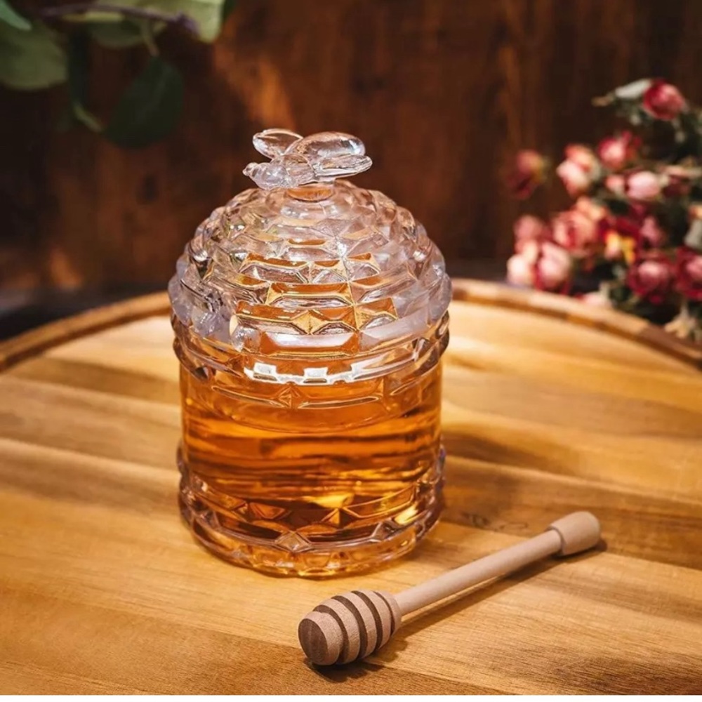 Bee Honey Jar by The Wine Savant w/ Dipper *NEW*